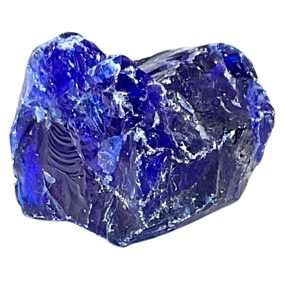 Cobalt Translucent Art Glass Cullet Glowing Manganese Slag Glass #5GX56 - Picture 6 of 7